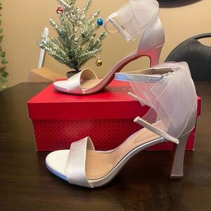 Bow Satin Ankle Strap Heels